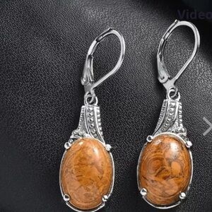 Exquisite Script Stone Earrings